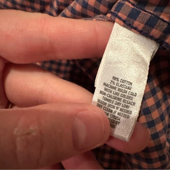 Bonobos Slim Fit Pink & Blue Check Long Sleeve Button Down Shirt Sz M - Picture 6 of 8